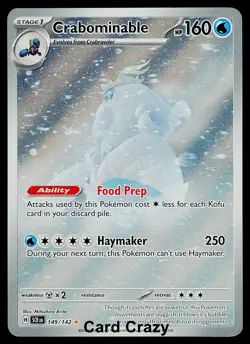 Crabominable 149/142 SV07: Stellar Crown Illustration Rare Pokemon Card NM - Image 1