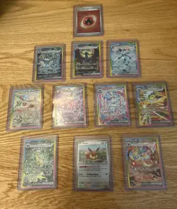 GOD PACK ~ Pokemon Prismatic Evolutions 11 Card Full "Eeveelutions" SIR Set - Image 1