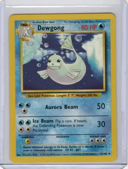 Dewgong 25/102 Pokemon Card Base Set Unlimited Edition Uncommon 1999 - 191 - Image 1