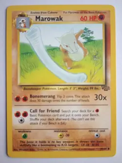 Marowak 39/64 | Uncommon | Fossil Set | Vintage WOTC Pokemon Card | LP | - Image 1
