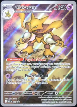 Pokemon TCG Alakazam MEP 009 2025 Mega Evolution ETB Black Star Promo Card - NM - Image 1