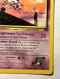 Sabrina's Haunter Gym Challenge 55/132 Pokemon TCG Vintage Card WOTC MP - Image 5