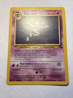 1999 Pokemon TCG Fossil Set Haunter 21/62 Non Holo Rare Card Vintage WOTC NM - Image 3