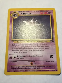 1999 Pokemon TCG Fossil Set Haunter 21/62 Non Holo Rare Card Vintage WOTC NM - Image 4