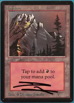 Mountain (A Small Tree) Beta NM Basic Land SIGNED MTG CARD (ID# 329540) ABUGames - Image 1