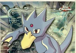 GOLDUCK #55, Series 1 - 2000, Topps TV Animation Edition Chrome Pokemon Card - Image 4