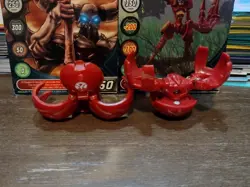 Bakugan B1 Pyrus Fear Ripper 380G & Reaper 330G Red Set W/ Vintage Cards! - Image 3