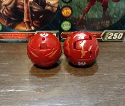 Bakugan B1 Pyrus Fear Ripper 380G & Reaper 330G Red Set W/ Vintage Cards! - Image 4