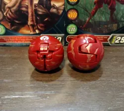 Bakugan B1 Pyrus Fear Ripper 380G & Reaper 330G Red Set W/ Vintage Cards! - Image 5