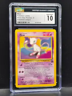 Mew 2000 Pokemon Black Star Promos - 8 Pokemon League CGC 10 Gem Mint - Image 2