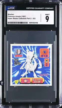 CGC 9 - Mewtwo - 1997 Pokemon Amada Hyper Sticker Collection Part 2 #353 - Image 1