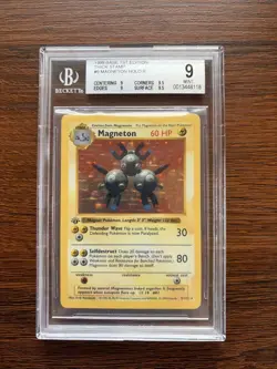 1999 Base Set Pokemon - MAGNETON - 1st Edition Thick Stamp - BGS 9 Mint + - Image 1