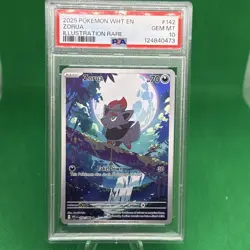 Pokemon GRADED 2025 Zorua 142/086 White Flare Illustration Rare PSA 10 GEM MINT - Image 1