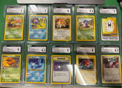Lot of 10 Graded Pokemon CGC GYM HEROS 1ST ED CRYSTAL GUARDIANS VINTAGE LOT#76 - Image 1