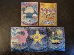 Topps Chrome Pokemon 5 Cards Lot Vintage Holos Snorlax Moltres And Others - Image 1