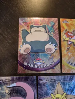 Topps Chrome Pokemon 5 Cards Lot Vintage Holos Snorlax Moltres And Others - Image 2