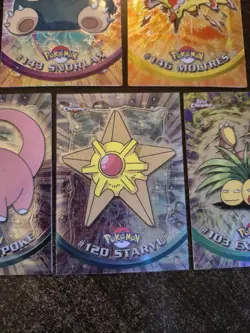Topps Chrome Pokemon 5 Cards Lot Vintage Holos Snorlax Moltres And Others - Image 5