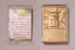 Pokemon PIKACHU 1999 Burger King 23k Gold Plated Card #25 Pokeball NEAR MINT - Image 5