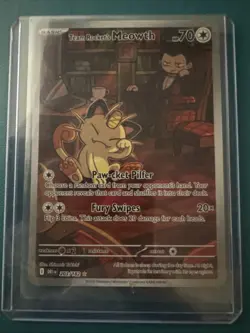 Pokemon TCG Team Rockets Meowth Card 203/182 Destined Rivals Set - Image 2