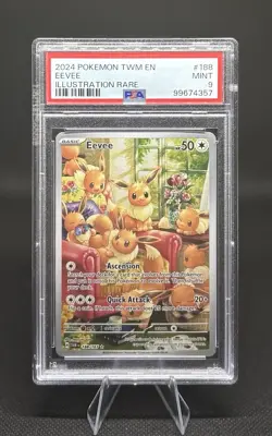 Pokemon Eevee IR Holo Twilight Masquerade Card 188/167 Sv06 PSA 9 - Image 1