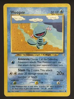 Wooper 82/111 Neo Genesis Set Unlimited Pokemon Card - Image 1