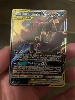 Pokemon TCG Umbreon and Darkrai GX Hollow Rare Card 125/236 Unified Minds - Image 1