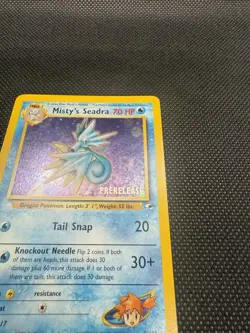 PRERELEASE Misty's Seadra 9/132 Rare Holo Pokemon Card Nm/Lp WoTC PROMO - Image 3