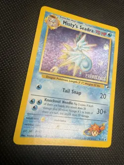 PRERELEASE Misty's Seadra 9/132 Rare Holo Pokemon Card Nm/Lp WoTC PROMO - Image 5