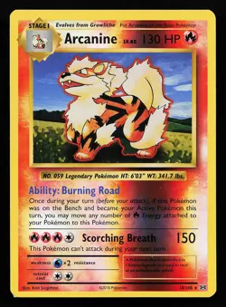 Arcanine 18/108 Reverse Holo Rare XY Evolutions Pokemon Card - Image 1