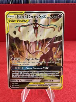 Espeon & Deoxys GX Tag Team SM240 Alternate Full Art Promo Pokemon Card 48 - Image 1