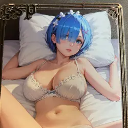 Goddess Story Gold METAL Card - Serial Number #/200! Anime Girl Bikini Rem - Image 2