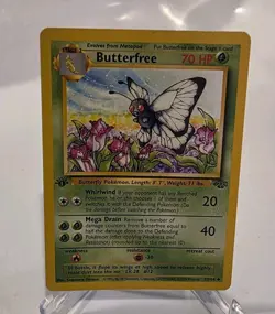 Pokemon Card Butterfree “d” 1st Edition Uncommon Jungle 33/64 LP Error - Image 1