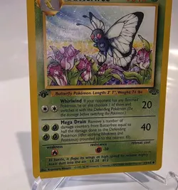 Pokemon Card Butterfree “d” 1st Edition Uncommon Jungle 33/64 LP Error - Image 2