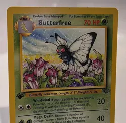 Pokemon Card Butterfree “d” 1st Edition Uncommon Jungle 33/64 LP Error - Image 3