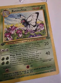 Pokemon Card Butterfree “d” 1st Edition Uncommon Jungle 33/64 LP Error - Image 4