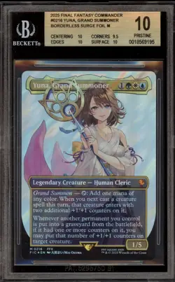 Magic MTG Yuna Grand Summoner Final Fantasy Borderless Surge Foil #0216 BGS 10 - Image 1