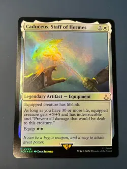 1x FOIL CADUCEUS, STAFF OF HERMES - ASSASSIN'S CREED - MTG - Magic the Gathering - Image 1