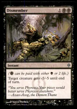 MTG Dismember LP Light Play New Phyrexia [3108] - Image 1