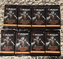 Magic: The Gathering Innistrad Midnight Hunt Lot of 8 Sealed Draft Boosters - Image 1