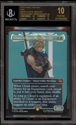 Magic MTG Cloud Midgar Mercenary Borderless Foil #0375 BGS 10 BLACK LABEL - Image 1