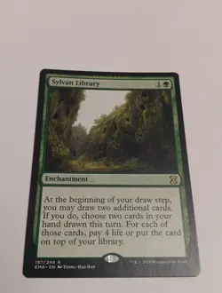 1x MTG Sylvan Library ETERNAL MASTERS NM Commander Rare - Image 1
