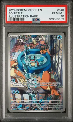 2024 POKEMON SCR EN-STELLAR CROWN ILLUSTRATION RARE #148 SQUIRTLE PSA 10 - Image 1