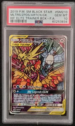 ✨ PSA 10 GEM MINT 2019 Pokemon SM210 Moltres & Zapdos & Articuno GX - Image 3