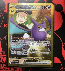 Pokemon TCG Destined Rivals Team Rocket's Crobat EX 242/182 Gold Ultra Rare Mint - Image 1