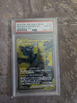 Pikachu & Zekrom GX 100/095 PSA 10 SM9 Tag Bolt Pokemon Card Japanese UK Seller - Image 1