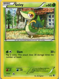 Pokemon TCG Snivy 1 McDonald's Collection 2011 Holofoil NM - Image 1