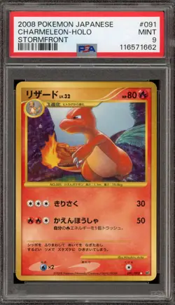 Pokemon Charmeleon Stormfront Unlimited Japanese Holo #091 PSA 9 Mint - Image 1