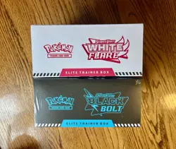Pokemon TCG Black Bolt/White Flare Elite Trainer Box ETB Factory Sealed Set of 2 - Image 2