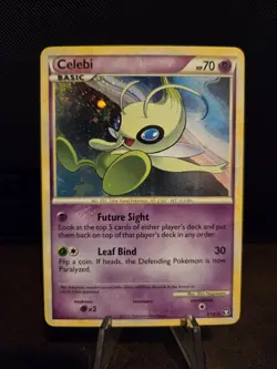 Pokemon TCG Celebi 3/102 Holo Rare HGSS Triumphant 🌟SWIRL🌟 2010 - Image 1