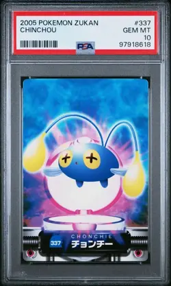 PSA 10 GEM MINT Chinchou #337 Carddass Zukan Advanced Gen. Bandai Pokemon POP 1 - Image 1